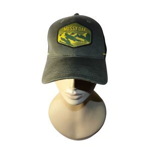 Mossy Oak Mens Hunting Adjustable Mountain Patch Cap Mesh Hat‎ Olive Black NEW